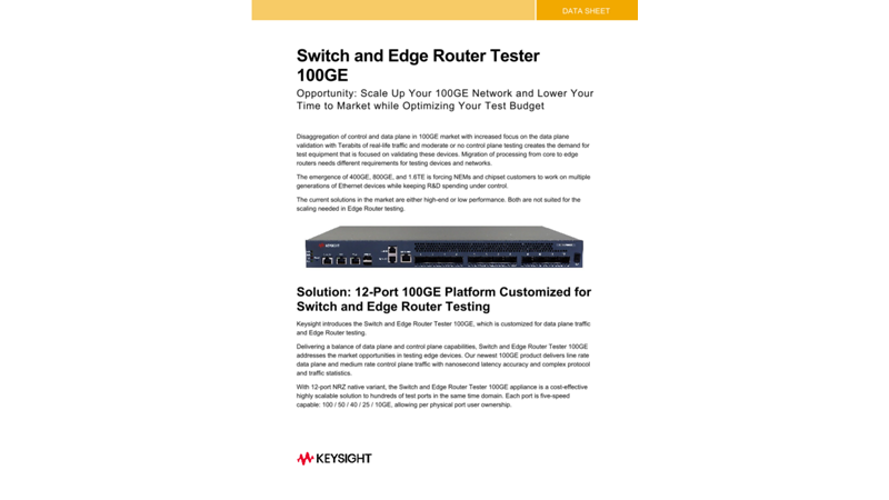 Switch and Edge Router Tester 100GE